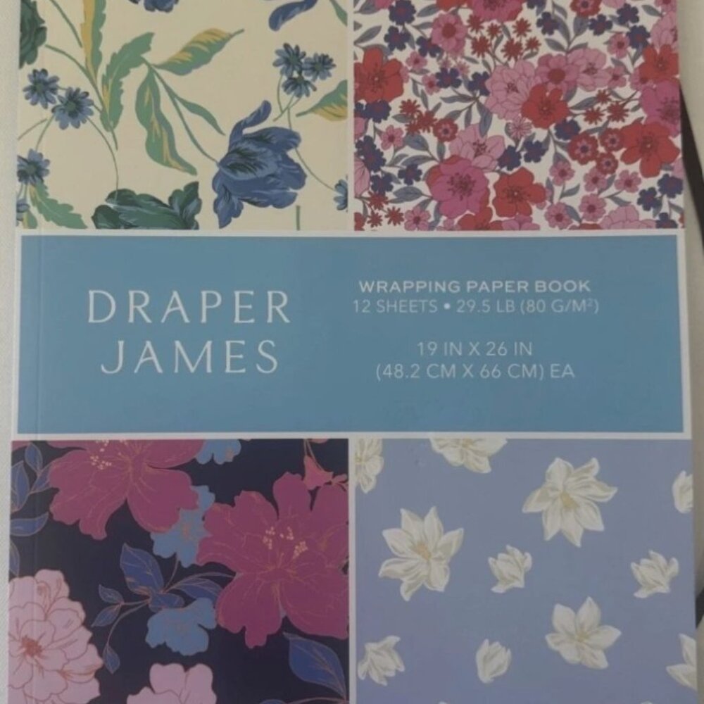 Draper James Wrapping Paper Book 19" X 26" 12 Sheets Floral